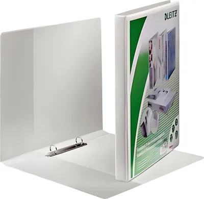 Immagine prodotto di Raccoglitore ad anelli LEITZ, A4 extra largo, bianco, 2 tasche rotonde