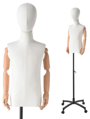 Productafbeelding van Mannequin, verstelbaar in hoogte, met afneembare armen en hoofd, geschikt voor kinderkleding