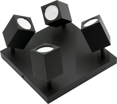 Immagine prodotto di Faretto da soffitto Quantus nero 4xGU10x40W in metallo, dimensioni: 15x26x26 cm, IP20, IdeaLED