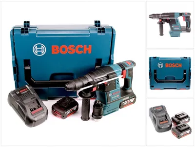 Produktbild von Bosch GBH 18V-26 F Akku Bohrhammer 18V 2,6J brushless SDS plus + 2x Akku 5,0Ah + Schnellladegerät + L-Boxx