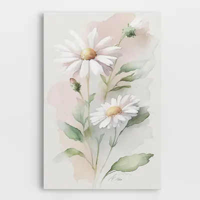 Produktbild von ARTHUB® Leinwandbild 80x120 cm, Painted Pretty Daisy | Wohnzimmerdekoration, Hängende Bilder, Wanddekoration, Heimdekoration, Blumen, Gänseblümchen
