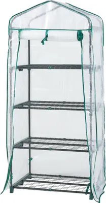 Produktbild von Gewächshaus 'Chaam' mit 4 Ablagen 158x69x49cm Weiß
