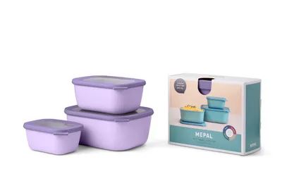 Produktbild von Set Multischüssel Cirqula rechteckig hoch 3-teilig (750+1500+3000) - Vivid lilac