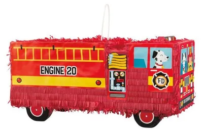 Produktbild von Feuerwehr Pinata für Kindergeburtstag und Mottoparty, Maße ca. 47,6 x 24,1 cm