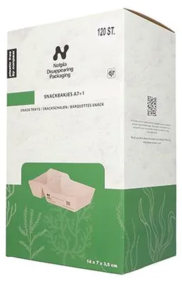 Produktbild von Snacktrays, Pappe "NOTPLA" 3,5 cm x 7 cm x 14,5 cm braun