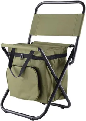 Produktbild von Klappbarer Angelstuhl, tragbarer Campinghocker/Rucksacksitz mit doppellagiger Isoliertasche, ideal für Reisen und Wanderungen.