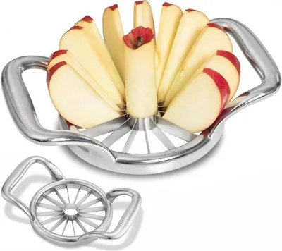 Produktbild von Apfelschneider – Obstvertrieb – Schneide- und Bohrmaschine – Extra großes Format – 221 x 114 cm – Silber