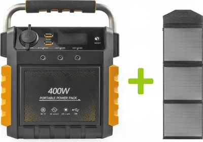 Produktbild von OXE Powerstation S400 und Solarmodul SP100W + Kabeltasche!
