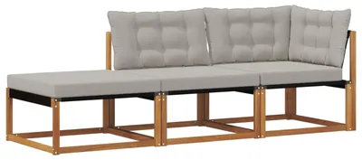 Image de vidaXL : Ensemble de 3 fauteuils d'extérieur en bois massif d'acacia