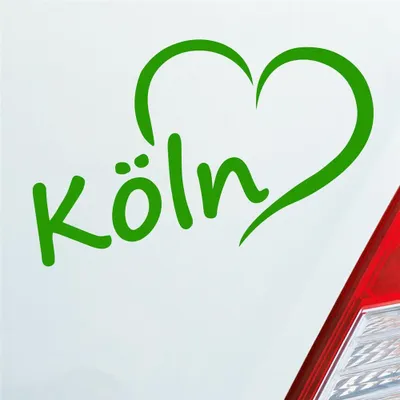 Produktbild von Auto Aufkleber Köln Herz Stadt City Liebe Stadt Cologne 14x8 cm Hellgrün Sticker Heckscheibenaufkleber