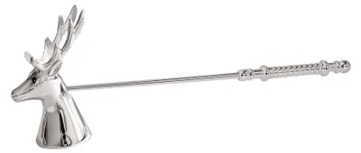 Kerzenlöscher Hirsch-Design, versilbert, Stahl, 26 cm