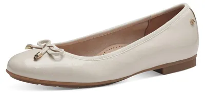 Produktbild von Tamaris Damen Wide FIT Ballerina aus Leder mit Schleife, Creme Patent, 38