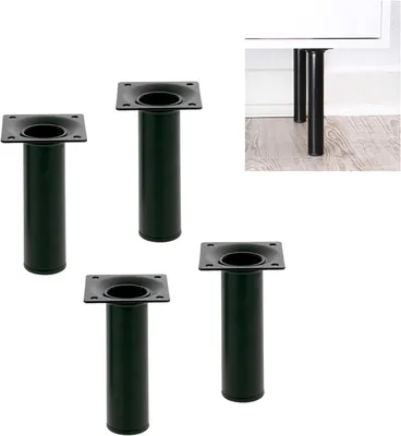Produktbild von Möbelfuss Tischbein Sofafuss Rund ø 30mm Höhe 400mm Schwarz Weiß oder Silber (Schwarz)