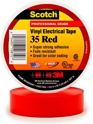 Immagine prodotto di 3M Scotch™ 35 SCOTCH35-19X20RD Nastro isolante Scotch® 35 Rosso (L x W) 20 m x 19 mm 1 pz