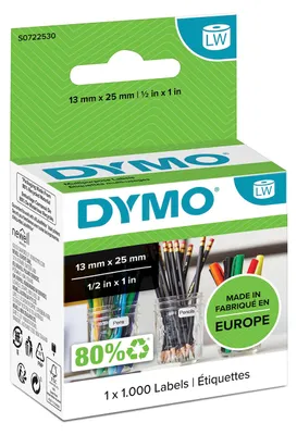 Produktbild von DYMO Original LabelWriter Mehrzwecketiketten (Klein) | 13 mm x 25 mm | Rolle mit