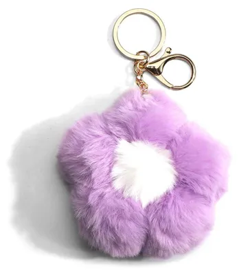 Image de Porte-clés en peluche, motif fleur de cerisier, cadeau pour femme, amie, sœur, en argent