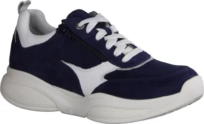 Zdjęcie produktu dla Xsensible SWX19 damskie sznurowane buty, wygodne, ciemnoniebieski, skóra, niskie buty, sneakersy - buty damskie Wygodne sznurowane buty, niebieski, skóra
