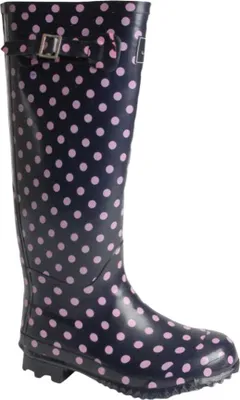 Image de Lunar - Bottes de pluie pour femmes, à pois, en caoutchouc GS213 (38 UE) (Bleu)