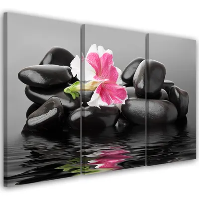 Produktbild von Triptychon auf leinwand religiös - schwarz 60x40 cm Feeby schwarz wandbild bereit zum aufhängen