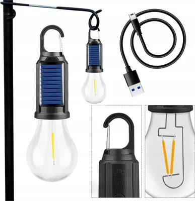 Image de Lampe Solaire de Camping Ampoule LED Dimmable + Câble