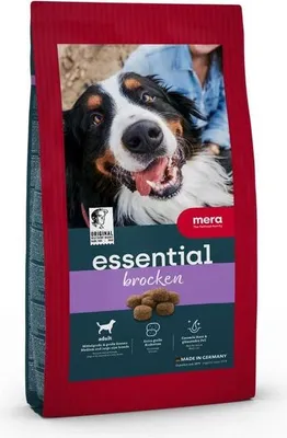 A bag of dog food with a dog's face on it.