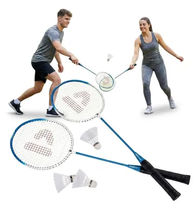 Immagine prodotto di Donnay - Set da badminton da 6 pezzi in valigetta (blu)