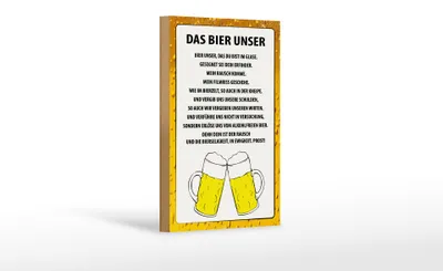 Produktbild von Holzschild Spruch 12x18 cm Das Bier Unser Gebote Biergläser Deko Schild