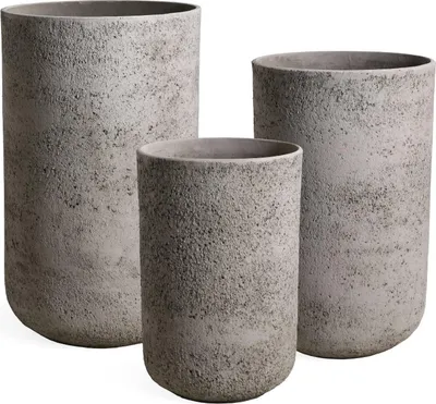 Produktbild von PTMD – Deliahe-Topf – Grau – 37 x 37 x 60 cm – 3er-Set