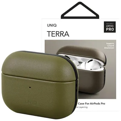 Produktbild von Uniq Etui Terra Airpods Pro Echtes Leder Oliwkowy/Olive