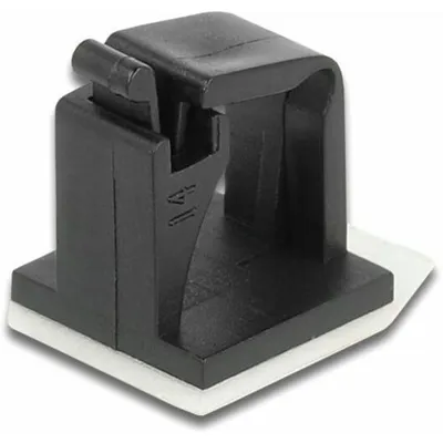 Produktbild von DeLOCK Kabelhalter mit Verschlussclip selbstklebend schwarz 10 Stück, 10 Stück(e)