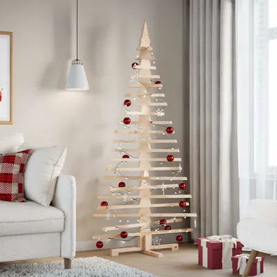 Produktbild von Design Weihnachtsbaum Holz zum Schmücken 180 cm Massivholz Kiefer - Künstliche Weihnachtsbäume 2025 Neu4969818 1parcel