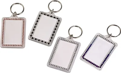 Produktbild von Hama Foto-Schlüsselanhänger FASHION Acryl Glitzerelemente für Foto 3,2x4,8 cm
