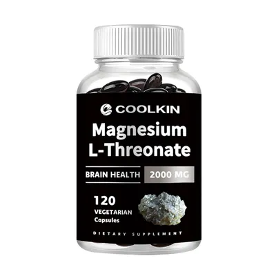 Produktbild von Magnesium L-Threonate 2000 mg (120 Kapseln) Nahrungsergänzungsmittel, Gehirn, Gedächtnis, Fokus