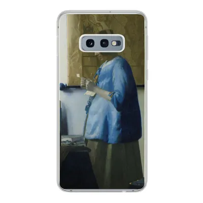 Produktbild von MuchoWow® Handyhülle Schutzhülle Hülle für Samsung Galaxy S10e Frau in Blau liest einen Brief - Gemälde von Johannes Vermeer Silikon Softcase Handy Hülle - Handy