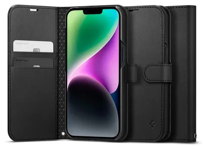 Obrázok produktu pre Spigen Wallet S, Puzdro s peňaženkou, Apple, iPhone 14, 15,5 cm (6.1"), Čierna