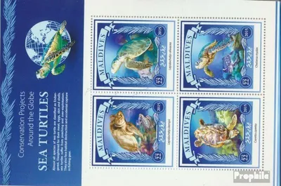 Produktbild von Briefmarken Malediven 2015 Mi 5911-5914 Kleinbogen (kompl. Ausg.) postfrisch Schildkröte
