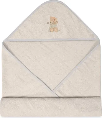 Immagine prodotto di Asciugamano, asciugamano per bambini e neonati con cappuccio, cotone 100x100 grigio
