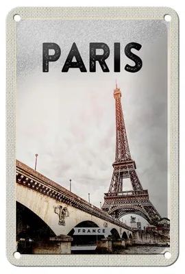 Produktbild von Blechschild Reise 12x18cm Paris Frankreich Eiffelturm Tourismus Schild