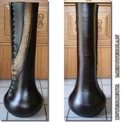 Produktbild von BODENVASE "FALLUS" - Größe 70 cm - Keramik Schwarz