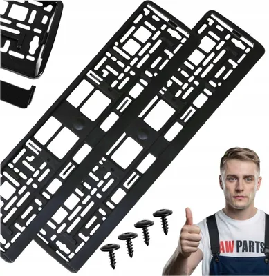Obrázok produktu pre Univerzálny rám na poznávacie značky – čierny rám so sadou 20 mm pásikov