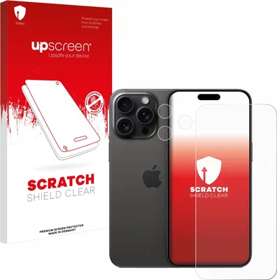 Produktbild von upscreen Schutzfolie für Apple iPhone 15 Pro Max (Display+Kamera) Displayschutz Displayschutzfolie Folie Klar Transparent