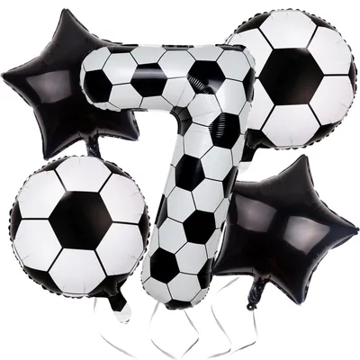 Fußballballon zum 7. Geburtstag, 5er-Pack, Aluminium