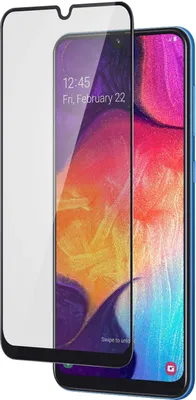 Produktbild von Avizar, Kratzfeste Displayschutzfolie aus Glas für Samsung Galaxy A50, Schwarz
