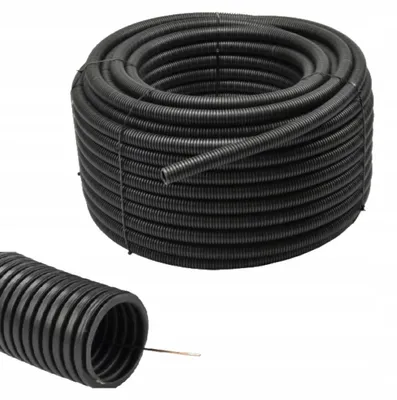 Immagine prodotto di Tubo corrugato RKGS 25 mm 750 N, guaina con guida per la protezione dei cavi, 50 m, nero, AKS ZIELONKA