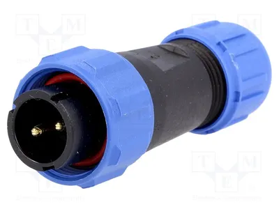 Image de SP13 ; Connecteur ; mâle ; Broche : 2 ; IP68 ; 4 ÷ 6,5 mm ; 13 A ; Soudure ; 250 V ; 2 mm² SP1310/P2IN, connecteur WEIPU