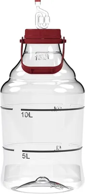 Produktbild von Weinballon 15 L aus Kunststoff PET mit Schraubverschluss, Gärröhrchen, Korken