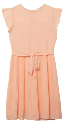 Produktbild von s.Oliver Junior Mädchen Kleid – Chiffon, Plissee, Bindegürtel