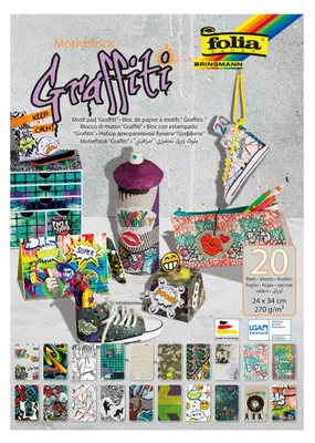 Immagine prodotto di blocco folia "Graffiti", 240 x 340 mm, 20 fogli