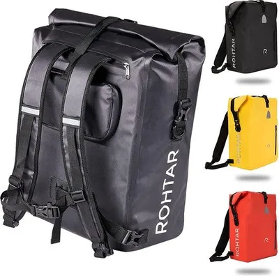 Produktbild von Famanu Fahrradtasche 3-in-1, wasserdicht und reflektierend - Schwarz