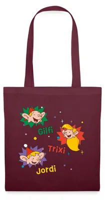 Produktbild von Spreadshirt Weihnachtsmann & Co. KG Gilfi, Trixi Und Jordi Stoffbeutel, One size, Burgunderrot